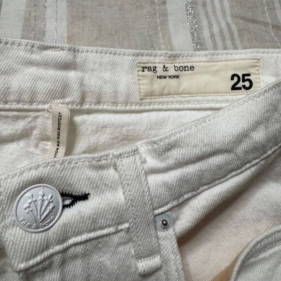 Rag & Bone Peyton Mid-rise Bootcut Jeans 25 Optic White - Picture 9 of 11